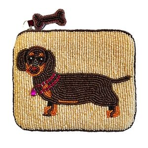 Dachshund Coin Purse, Dog Beaded Bag Lily Posh
